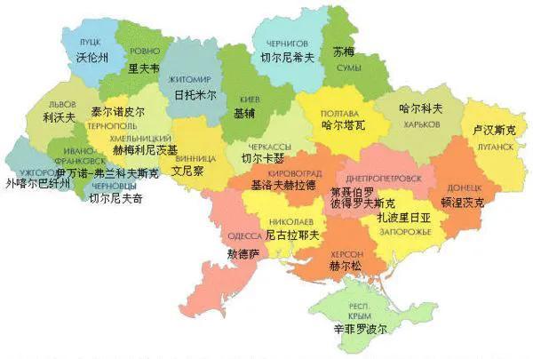 乌克兰全国地图（乌克兰地图位置世界地图）
